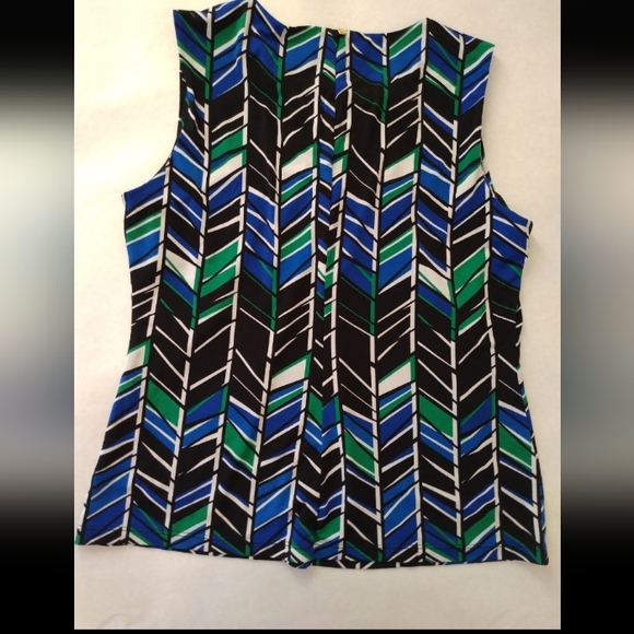 Calvin Klein Women's Sleeveless blouse Top Chevron size PM (Petite Medium) - Picture 11 of 12